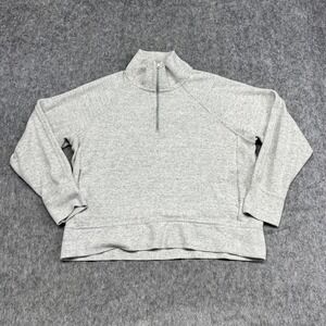 Nike Pullover Sweater Mens L Gray Quarter Zip Fleece Pockets Casual DM8183-050